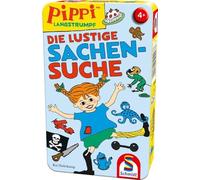 Schmidt Spiele Langstrumpf 51448 Pippi Calzelunghe, La Divertente Ricerca di Cose, Viaggio, portami con Il Gioco in Una Scatola di Metallo, Multicolore, Normale
