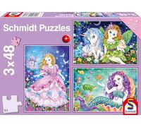 Schmidt Spiele 56376 Princess, Fairy & Mermaid, 3x48 pieces children's puzzle
