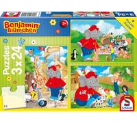 Schmidt Spiele Blümchen 56400 Bluemchen Benjamin, Puzzle per bambini Fiori dello zoo, 3 x 24 pezzi