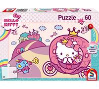 Schmidt Spiele 56407 Hello, puzzle glitterato, principessa Kitty, 60 pezzi, puzzle per bambini, multicolore
