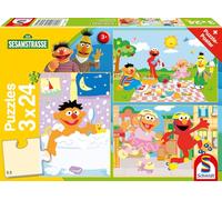 Schmidt Spiele 56457 Sesame Street, Making Things, puzzle per bambini 3x24 pezzi
