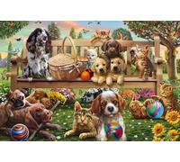 Schmidt - Puzzle Un picnic in giardino per cani e gatti - 200 Pezzi