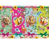 Schmidt Spiele 56538 Tutto per la felicità dei cavalli, puzzle per bambini da 200 pezzi in cartone erba, Multicolore
