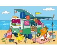 Schmidt Spiele 56572-Puzzle da 100 pezzi per bambini, motivo: Il topo, Campeggio, 56572