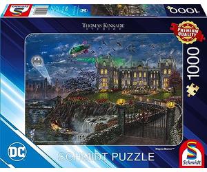Schmidt Spiele 58427 Thomas Kinkade, Warner, DC, Wayne Manor, puzzle da 1000 pezzi
