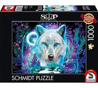 Schmidt - Puzzle Sheena Pike: Lupo Artico Neon - 1000 Pezzi
