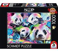 Schmidt - Puzzle Sheena Pike: Panda arcobaleno al neon - 1000 Pezzi