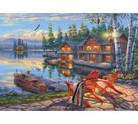 Schmidt Puzzle Břehy del lago Loon, New York 1000 pezzi Multicolore
