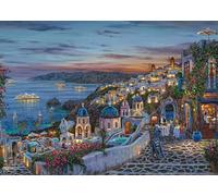 Schmidt Spiele 58647 Santorini Tramonto, Robert Finale, 1000 pezzi Puzzle fatto di Grass Board