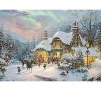 Schmidt Spiele 58793-Puzzle da 1000 pezzi Thomas Kinkade, Notte di Babbo Natale, 58793