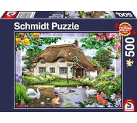 Schmidt Spiele 58974 Romantica casa di Campagna, Puzzle da 500 Pezzi, Multicolore, one Size