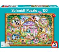 Schmidt Spiele- Animal Club-Puzzle da 100 Pezzi, Motivo: Unicorno, Multicolore, 56371