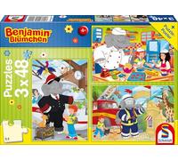 Schmidt Spiele Benjamin Blümchen, Puzzle, 3 x 48 pezzi, Colore Multicolore, 56209