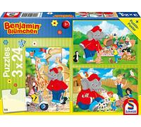 Schmidt Spiele Blümchen 56400 Bluemchen Benjamin, Puzzle per bambini Fiori dello zoo, 3 x 24 pezzi