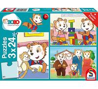 Schmidt Spiele Bobo 56414 - Puzzle per Bambini, 3 x 24 Pezzi, Multicolore