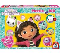 Schmidt Spiele 56475 Puzzle con brillantini, Gabbby e i suoi amici, 100 pezzi