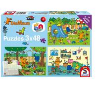 Schmidt Spiele Puzzle - Die Maus - Un Giorno con Die Maus, 3 x 48 Pezzi - 1 pz.