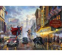 Schmidt Spiele Thomas Kinkade 57589-Puzzle da 1000 pezzi, soggetto: Batman, Superman and Wonder Woman, Multicolore, normale, CSG57589