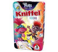 Schmidt Spiele Trolls, Kniffel Kids, Portami con gioco in scatola di metallo