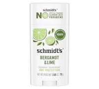Schmidt's Deodorante vegano senza alluminio, bergamotto e lime, per donne e uomini, con protezione dagli odori 24 ore, ingredienti naturali, cruelty-free, 75,1 g