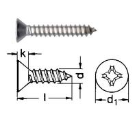 SCHMIDT'S Onlineshop Blechschraube Senkkopf mit Kreuzschlitz (Phillips)