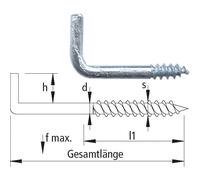 SCHMIDT'S Onlineshop Gancio a vite n. 4 dritto zincato