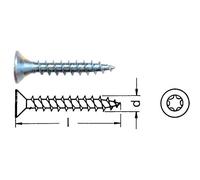 SCHMIDT'S Onlineshop Vite truciolare a testa svasata con testa Torx e nervatura di fresatura