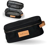 SCHMIERZEUG Beauty case nero con scomparto extra lungo e apertura particolarmente ampia per uomo e donna