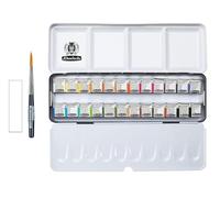 Schmincke Acquarello Akademie 1/2 Godet Pz 24 + da Vinci pennelli viaggio