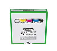 Schmincke - AKADEMIE® Gouache, 5 tubetti da 20 ml, 72 205 097, 5 colori di base in un set di cartone, opachi e con forti tonalità di colore, alta resistenza alla luce, miscelazione, teoria dei colori