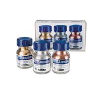 Schmincke - Aqua-Bronze Set, oro pallido, argento, rame, 3 x 20 ml, 15 700 097, effetti metallici brillanti su guazzo e acquarelli, carta, cartone, cartoncino, tela