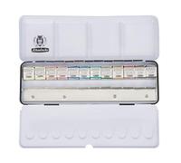Schmincke - HORADAM® AQUARELL la scatola di pittura più venduta - con 12 acquarelli sopraffini, 74412097, scatola di metallo, set di pittura, 12 x 1/2 godet, spazio per altri 12 1/2godet