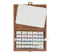 Schmincke - HORADAM® AQUARELL Premium confezione in legno con 24 acquarelli sopraffini, tavolozza di porcellana, 74524097, 24 x 1/1 godet interi, Onetz