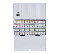 Schmincke - HORADAM® AQUARELL Premium scatola in metallo con 24 acquarelli sopraffini, 74324097, set di pittura, 24 x 1/1 godet interi