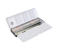 Schmincke - HORADAM® AQUARELL RETRO Line Scatola di colori con 12 migliori acquerelli, 74647097, scatola di metallo, set da pittura, 12 x 1/2, vassoio vuoto per 6 x 1/1 o 12 x 1/2 pentole
