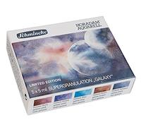 Schmincke - HORADAM® AQUARELL, Set di super granulazione Galaxie, 5 tubi da 5 ml, 74 844 097, set di cartone, tonalità granulanti molto forti, finissimi, acquerelli super granulanti