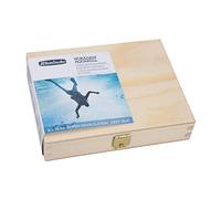 Schmincke - HORADAM® AQUARELL, Set di supergranulazione Deep Sea, 5 tubi da 15 ml, 74 841 097, scatola di legno, tinte a granulazione molto forte, colori ad acquerello finissimi e supergranulanti.