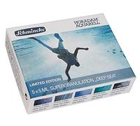 Schmincke - HORADAM® AQUARELL, Set Super Granulazione Deep Sea, 5 tubi da 5 ml, 74 843 097, set in scatola, tonalità granulanti molto forti, migliori acquerelli super granulanti