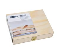 Schmincke - HORADAM® AQUARELL, Set supergranulazione Deserto, 5 tubi da 15 ml, 74 869 097, scatola di legno, tinte a granulazione molto forte, acquerelli finissimi e supergranulanti