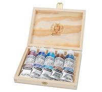 Schmincke - HORADAM® AQUARELL, Set supergranulazione Galaxy, 5 tubi da 15 ml, 74 842 097, scatola di legno, tinte a granulazione molto forte, acquerelli finissimi e supergranulanti
