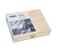 Schmincke - HORADAM® AQUARELL, Set supergranulazione Glacier, 5 tubi da 15 ml, 74 840 097, scatola di legno, tinte a granulazione molto forte, acquerelli supergranulanti finissimi