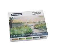 Schmincke - HORADAM® AQUARELL, Set supergranulazione Meadows, 5 tubi da 5 ml, 74 860 097, set in cartone, tinte a granulazione molto forte, finissime, acquerelli supergranulanti