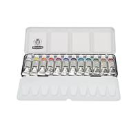 Schmincke - HORADAM® GOUACHE scatola di metallo compatta scatola di metallo con 12 colori a guazzo migliori e forti in tubi da 5 ml, 72716097, set da pittura