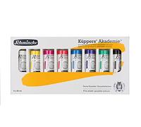 Schmincke - Küppers Gouache, set di colori base, 8 tubetti da 60 ml, 72 010 097, 8 tonalità in scatola di cartone, alto potere coprente, pigmenti selezionati, teoria dei colori