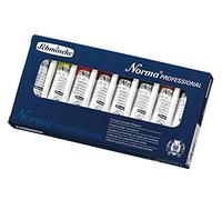 Schmincke - Norma®, colori sopraffini ad olio per artisti assortimento di base, set di cartone 8 x 20 ml, 71 108 097, moderno, ricettazione ecologica, pittura ad olio