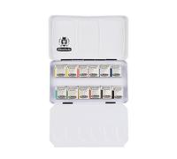 Schmincke - Scatola di Colori AKADEMIE®Aquarell, assortimento di Base 12 x 1/2godet, 75 112 097, Scatola di Metallo, Colori Altamente Resistenti alla Luce, acquarelli Fini per artisti