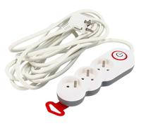 Schmith - Ciabatta multipresa per interni 3 Prese con messa a terra - Prolunga da officina 3m, blocco prese IP20 per casa - Cavo rinforzato 3×1,5 mm², distribuzione sicura dell'alimentazione