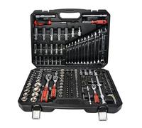 Schmith Kit di attrezzi in valigetta - Chiave a bussola, punte, cricchetto a 72 denti e accessori - 1/4” 1/2” 3/8" - Set di chiavi a bussola - 222 pezzi