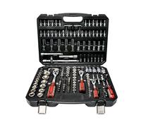 Schmith Kit di attrezzi in valigetta - Chiave a bussola, punte, cricchetto a 72 denti e accessori - 1/4” 1/2” 3/8" - Set di chiavi a bussola - 182 pezzi