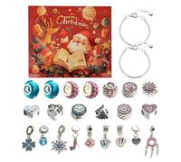 Schmuck-Adventskalender - 2x1.7x0.14cm Mädchen Armband Set | 21cm Legierung Harz Kupfer - 24 Überraschungen für Handtraining und Weihnachtscountdown Ideal für Kinder über 3 Jahre